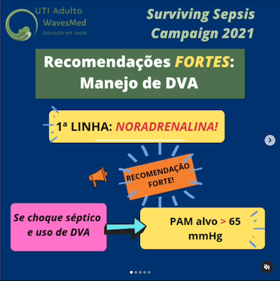 Atualização do último Surviving Sepsis Campaign (2021) sobre o MANEJO DE DVA na sepse