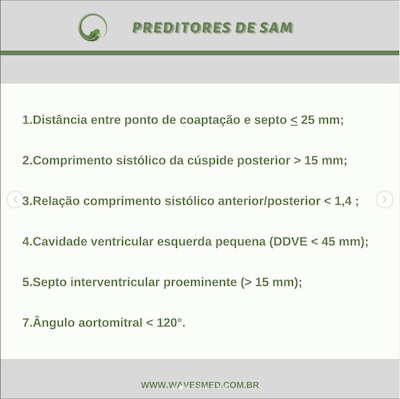 Preditores de sam risco de sam após reparo valvar mitral wavesmed