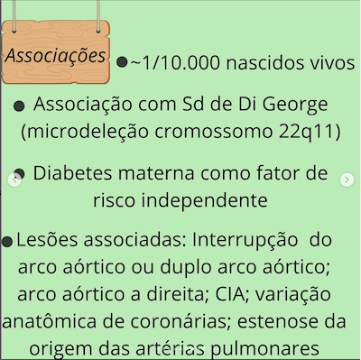 Associações truncus tronco arterial comum wavesmed