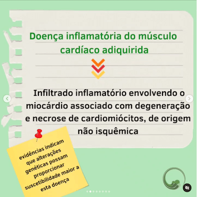 Doença inflamatória adquirida musculo cardíaco resumo diretriz miocardite wavesmed