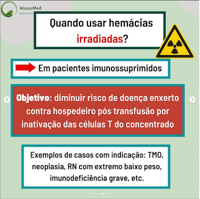 Hemácias irradiadas transfusão hemácias Wavesmed