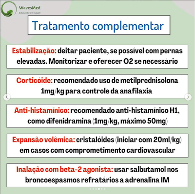 Tratamento complementar como conduzir anafilaxia Wavesmed