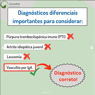 Diagnósticos diferenciais vasculite por IgA Wavesmed