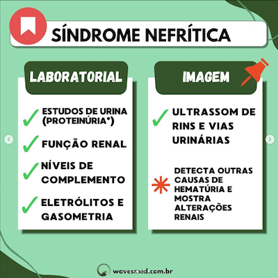 Diagnostico laboratorial síndrome nefrítica pediatria Wavesmed