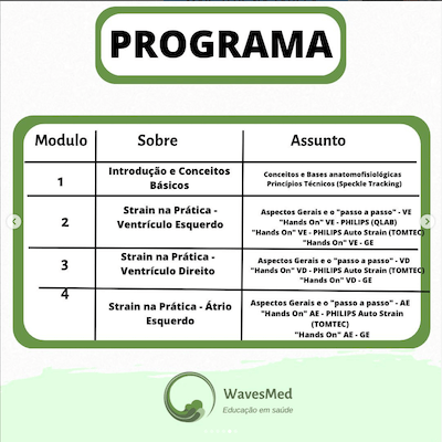 Programa Curso Strain Cardíaco Wavesmed