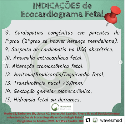 Suspeita cardiopatia eco fetal indicações Wavesmed