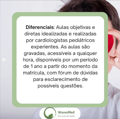 Diferenciais curso cardiologia pediátrica para consultório de pediatria Wavesmed