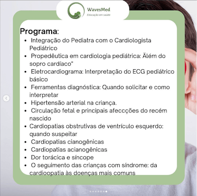 Programa curso cardiologia pediátrica para consultório de pediatria Wavesmed