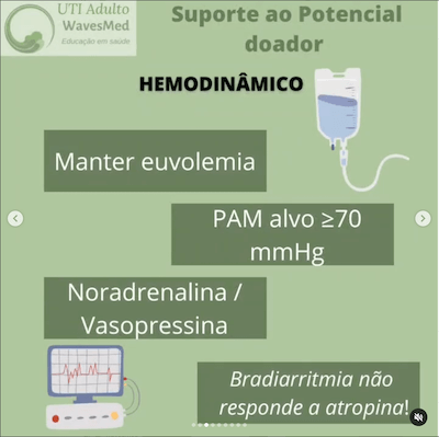 Morte encefálica: Como dar suporte até a doação?<br />  Wavesmed<br />  Suporte ao potencial doador cuidados intensivos hemodinamico