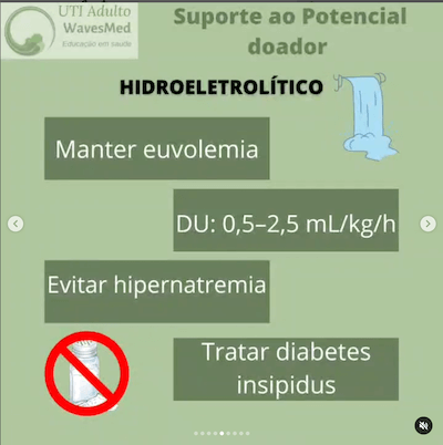 Morte encefálica: Como dar suporte até a doação?<br />  Wavesmed<br />  Suporte ao potencial doador cuidados intensivos hidroeletrolitico