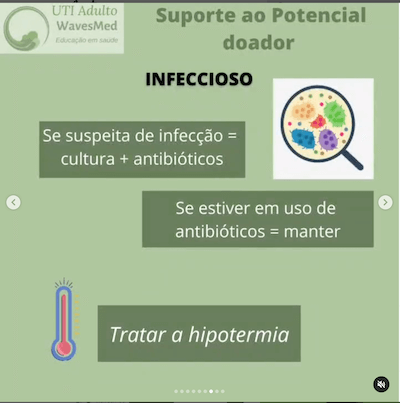 Morte encefálica: Como dar suporte até a doação?<br />  Wavesmed<br />  Suporte ao potencial doador cuidados intensivos infeccioso