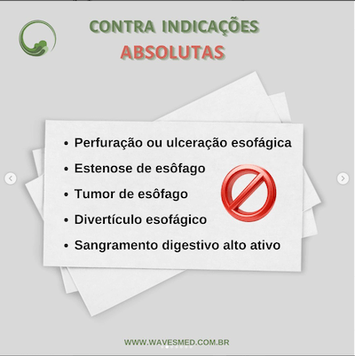 Ecocardiograma transesofágico contra indicações Wavesmed<br />  Contra indicações absolutas