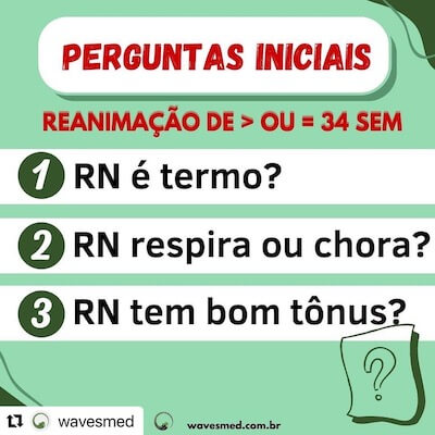 Reanimação neonatal Wavesmed<br />  Perguntas iniciais