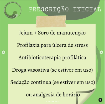 Pós operatório de cirurgia cardíaca pediátrica Wavesmed<br />  Prescrição inicial