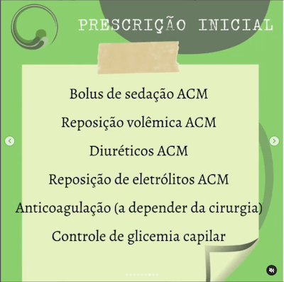 Pós operatório de cirurgia cardíaca pediátrica Wavesmed<br />  Prescrição inicial parte 2